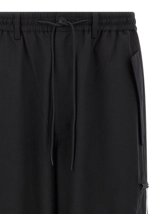Black Polyester Casual Pants