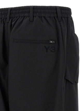 Black Polyester Casual Pants