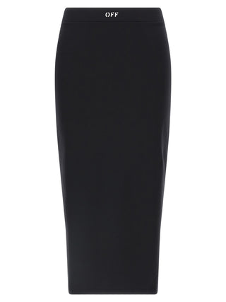 Black Polyamide Midi Skirt
