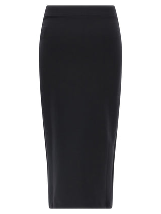 Black Polyamide Midi Skirt