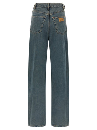 Jeans azules de algodón denim