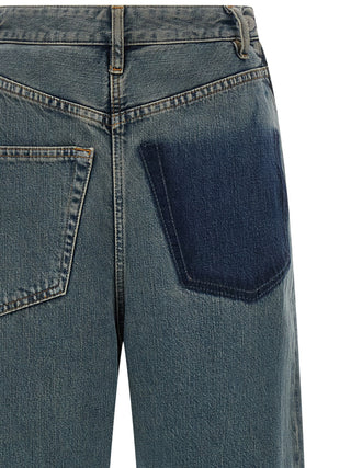 Jeans azules de algodón denim