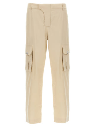 Beige Cotton Cargo Pants