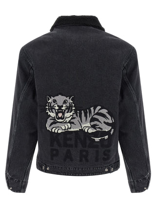Chaqueta vaquera negra de algodón