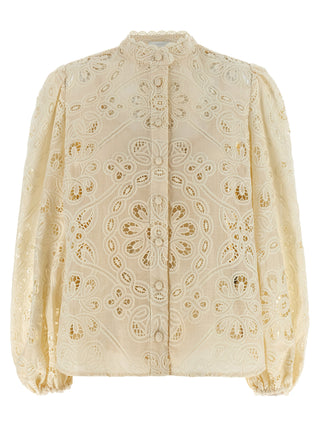 Blusa de poliéster beige