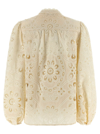 Blusa de poliéster beige
