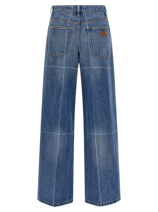 Jeans azules de algodón denim