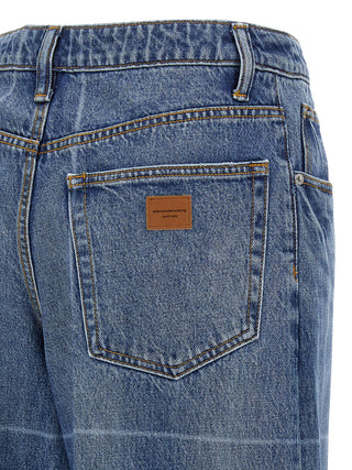 Jeans azules de algodón denim