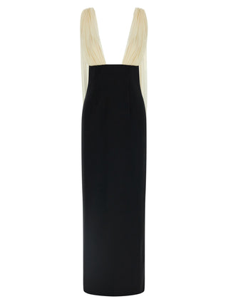 Bicolor Virgin Wool Long Dress
