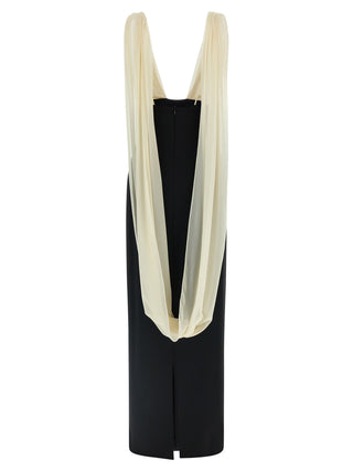 Bicolor Virgin Wool Long Dress