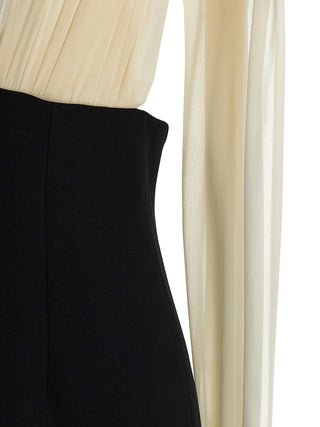 Bicolor Virgin Wool Long Dress