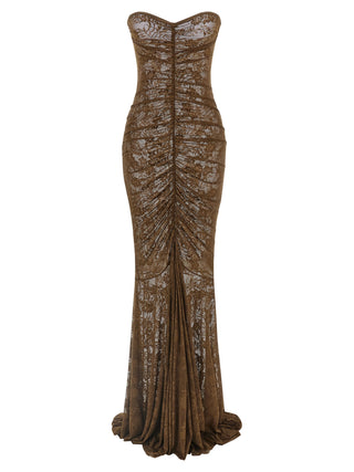 Bicolor Polyamide Long Dress