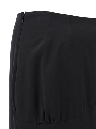 Black Silk Mini Skirt