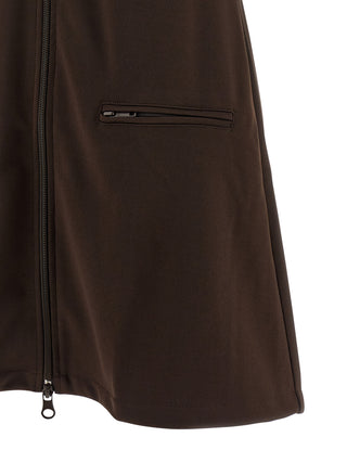 Brown Polyester Short Dress