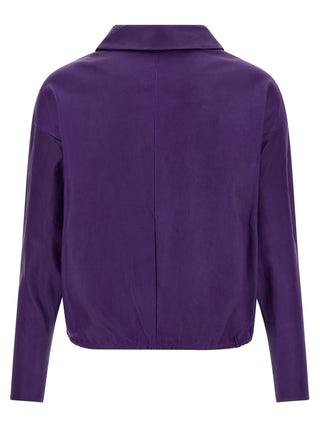 Purple Lamb Leather Blouse