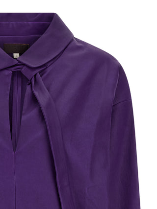 Purple Lamb Leather Blouse