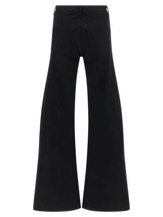 Black Cotton Flared Jeans