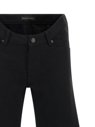 Black Cotton Flared Jeans