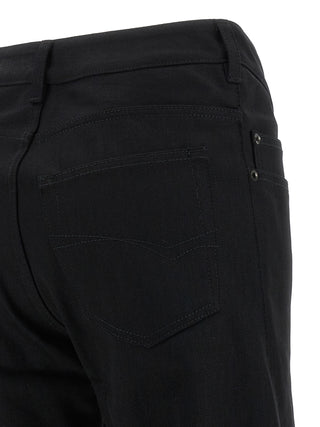 Black Cotton Flared Jeans
