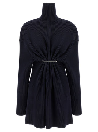 Blue Wool Short Dress
