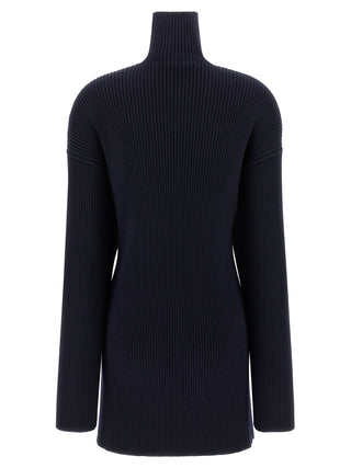 Blue Wool Short Dress