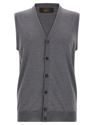 Gray Virgin Wool Sleeveles Sweater