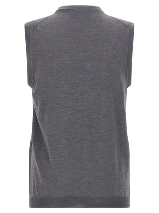 Gray Virgin Wool Sleeveles Sweater