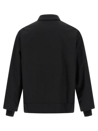 Black Polyester Full-Length Jacket