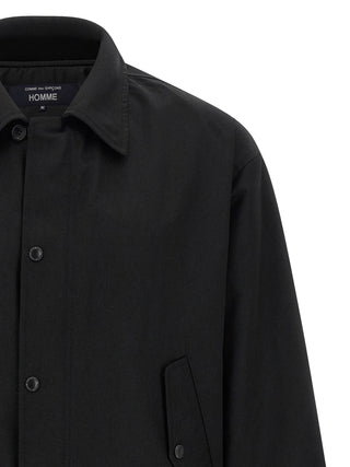 Black Polyester Full-Length Jacket