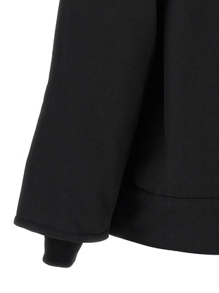Black Polyester Full-Length Jacket