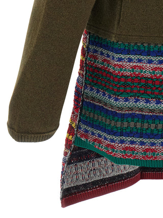 Bicolor Wool Cardigan