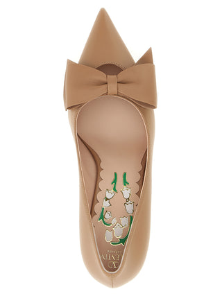 Multicolor Calfskin Mid Heel Pumps