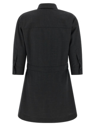 Gray Wool Short Dress