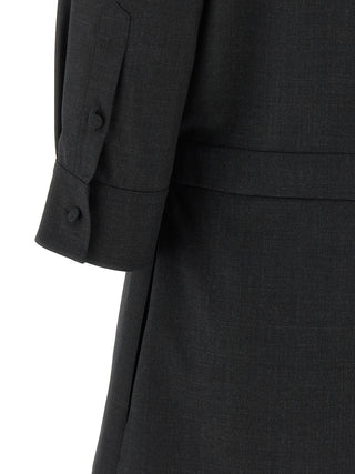 Gray Wool Short Dress