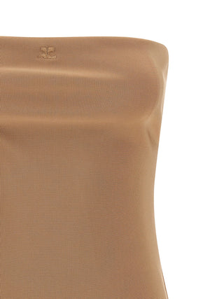 Beige Viscose Bodysuit