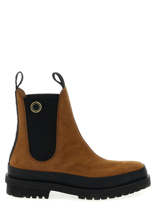 Brown Viscose Ankle Boots