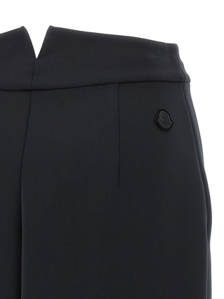 Black Polyester Midi Skirt