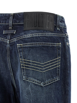 Jeans azules de algodón denim