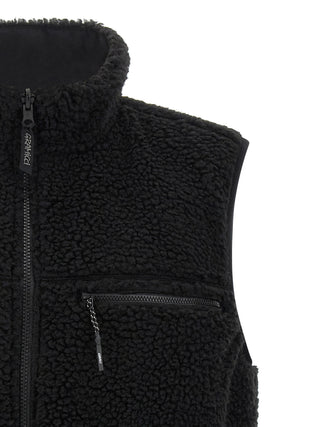 Black Polyester Sleeveless Jacket