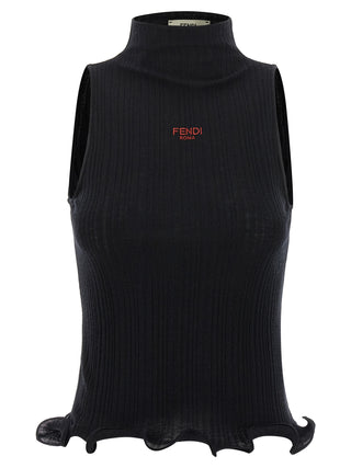 Camiseta sin mangas negra de poliéster