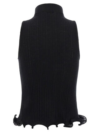 Camiseta sin mangas negra de poliéster