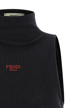 Camiseta sin mangas negra de poliéster