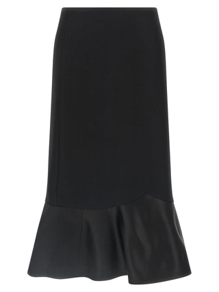 Black Virgin Wool Midi Skirt