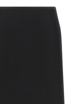 Black Virgin Wool Midi Skirt