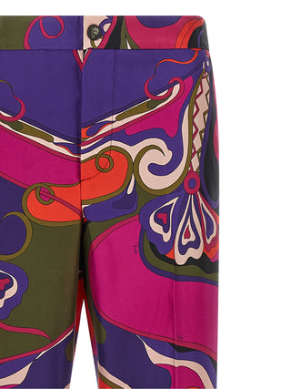 Pantalones casuales de seda multicolor