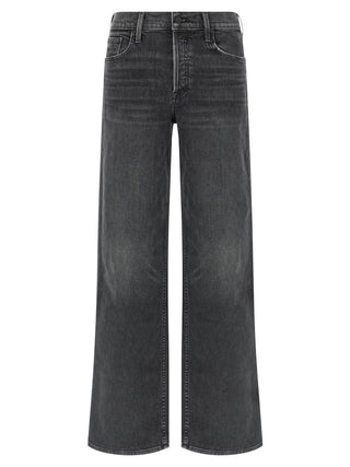 Black Cotton Straight-Leg Jeans