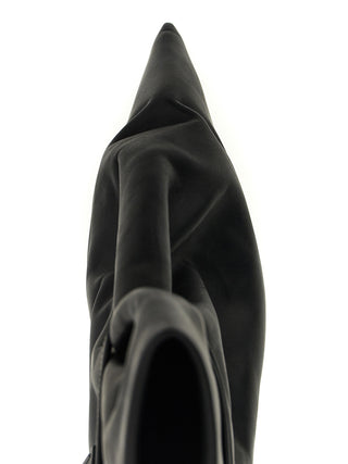 Black Cowhide Ankle Boots