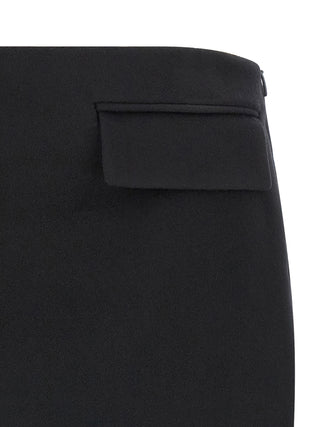 Black Virgin Wool Long Skirt