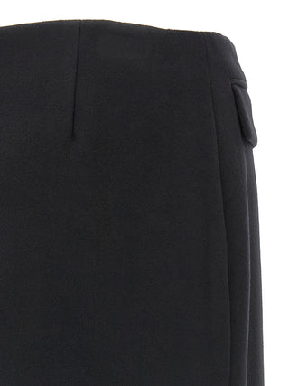 Black Virgin Wool Long Skirt