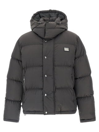 Gray Polyamide Full-Length Jacket
